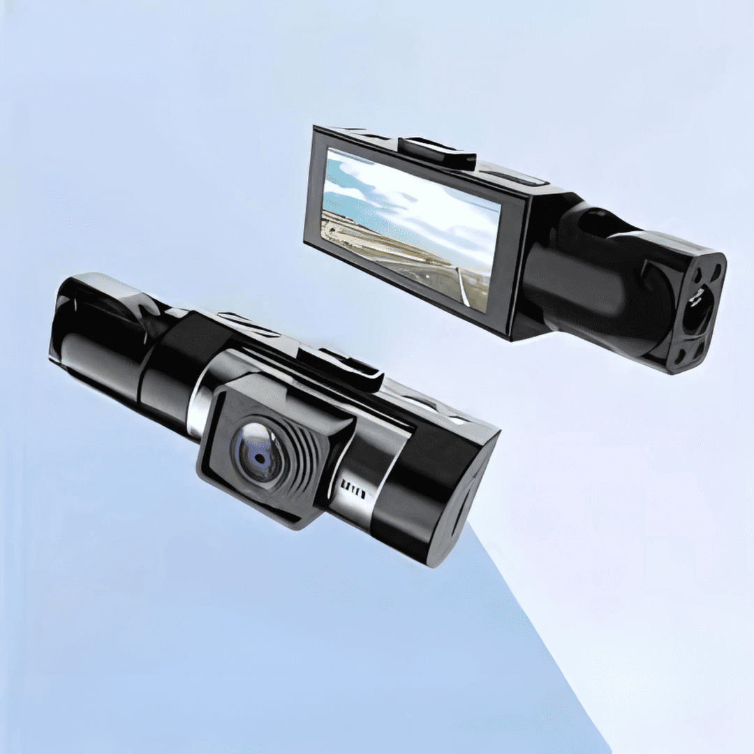 Cámara de Seguridad para Auto 3 en 1 Grabación Frontal, Interior y Trasera en HD