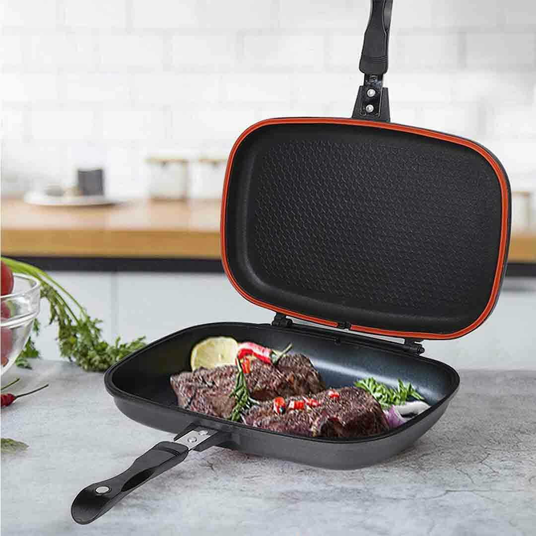 Sartén Doble Parrilla 36 Cms Antiadherente