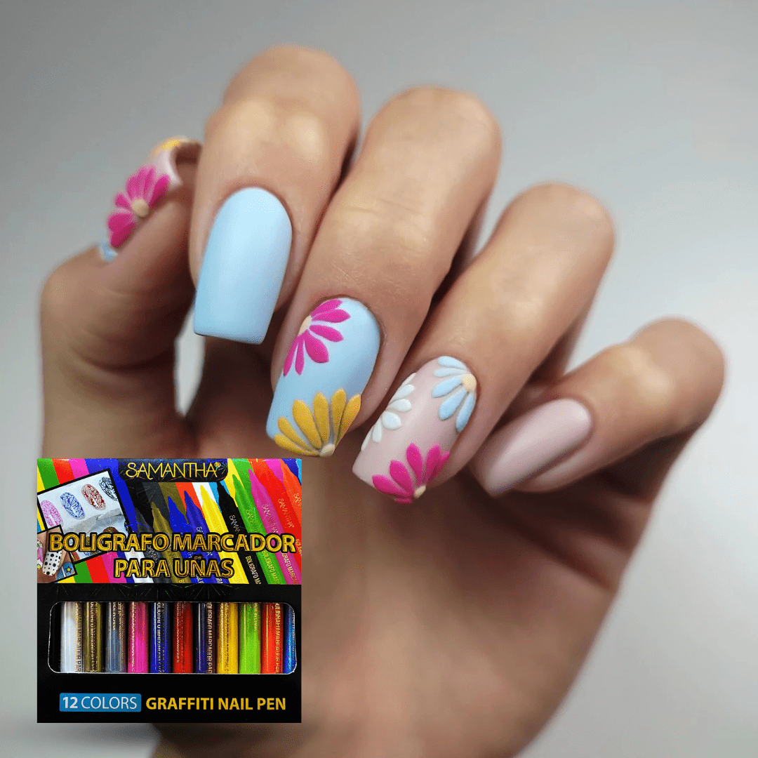 Kit de 12 Bolígrafos Nail Pen para Pintar Uñas